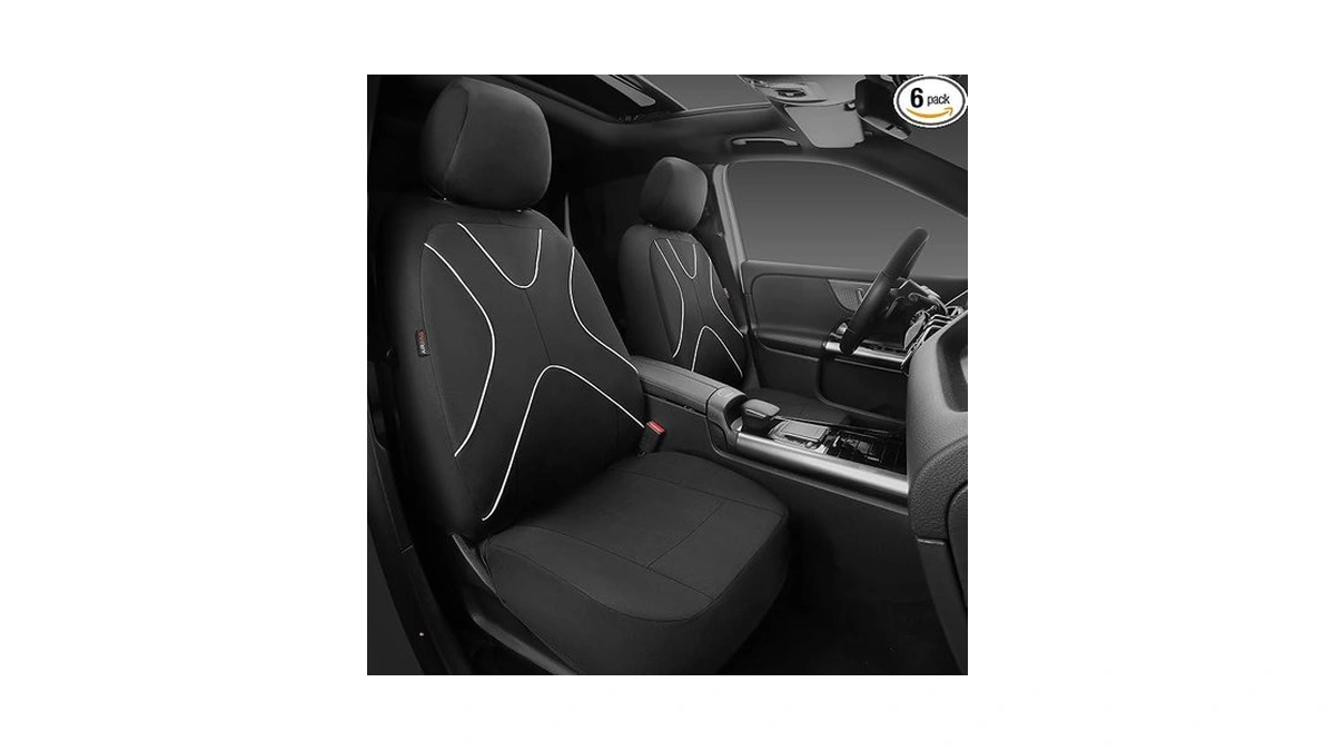 Horse Kingdom Cloth Front Seat Covers, Breathable Automotive Seat Covers