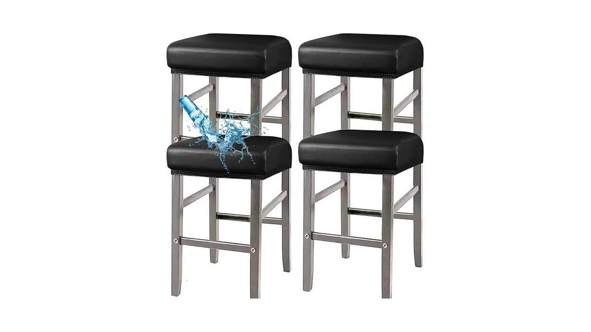 Anwuchen Stool Covers Rectangle,4 Pack Stretch Waterproof Pu Rectangle Bar