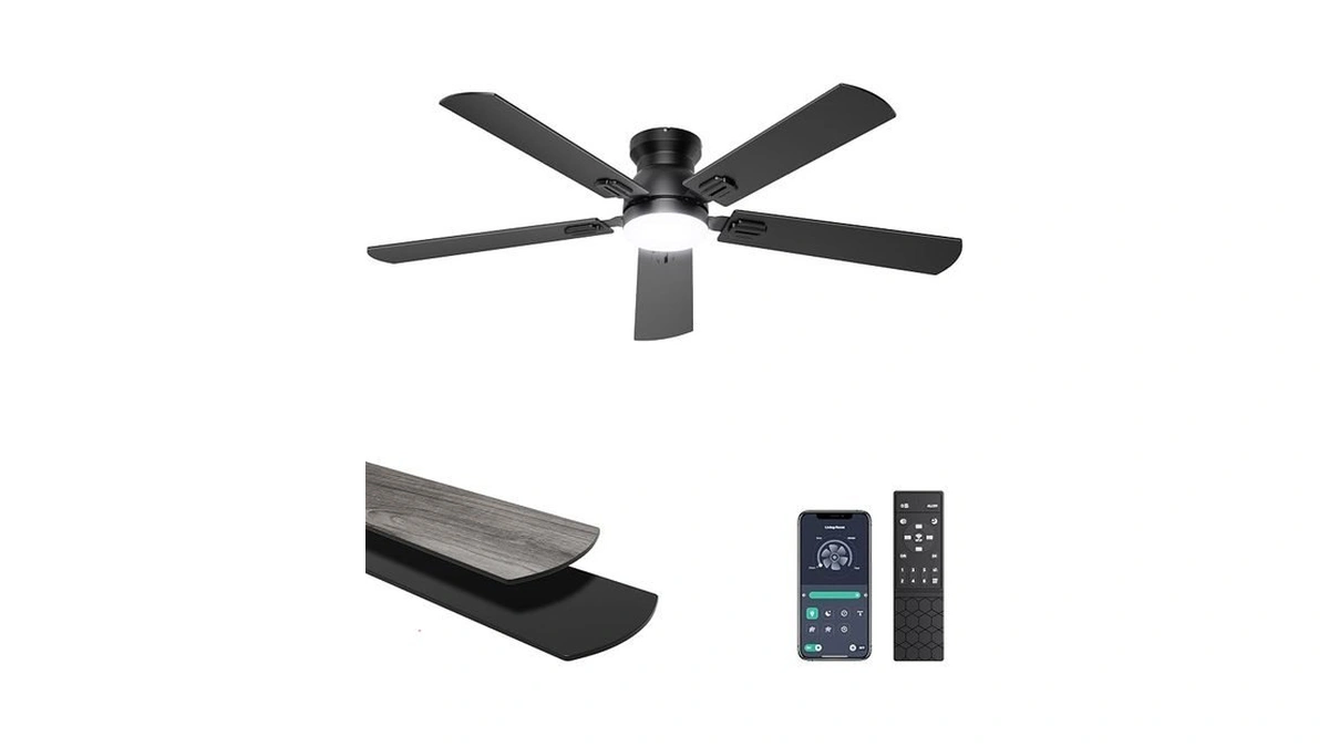 Ohniyou Ceiling Fans With Lights, 52 Inch Low Profile Ceiling