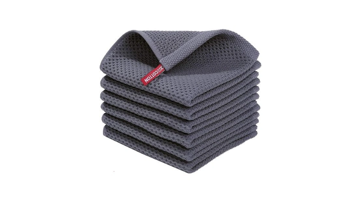 Homaxy 100% Cotton Waffle Weave Kitchen Dish Cloths, Ultra Soft
