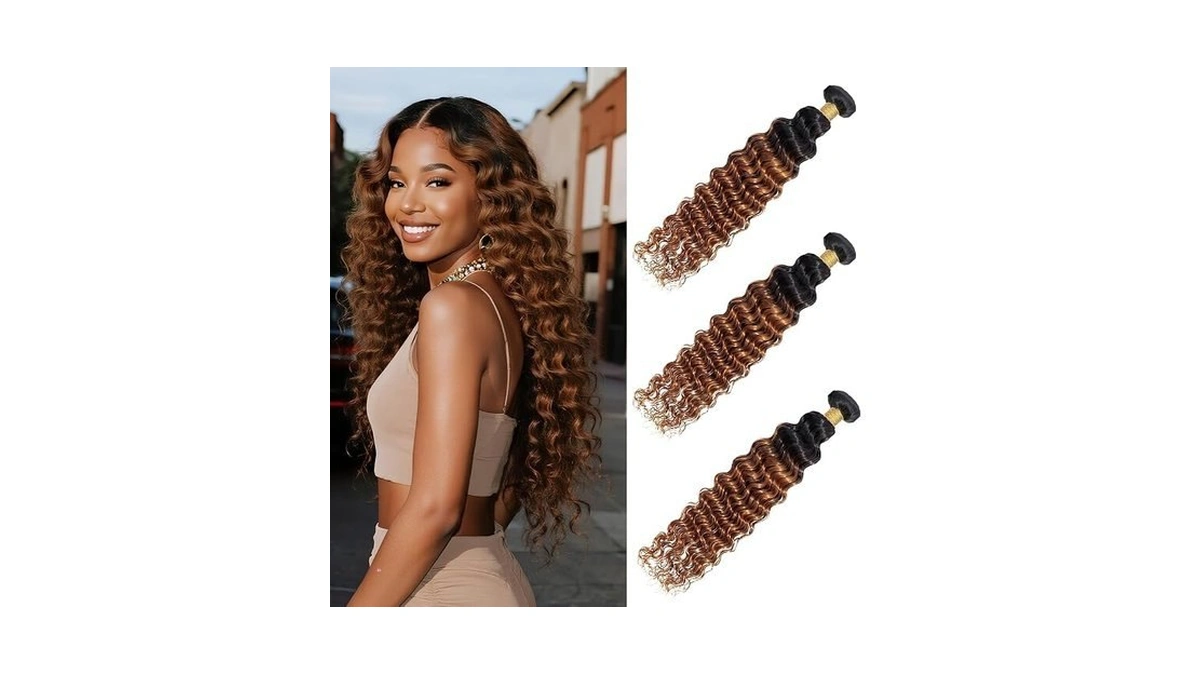 Deep Wave Human Hair Bundles 22 24 26 Inch 3