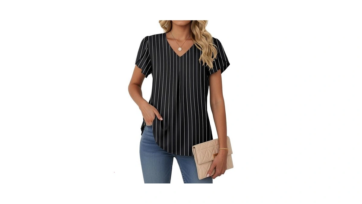 Lepunuo Plus Size Womens Summer Tops Short Sleeve Dressy Blouses