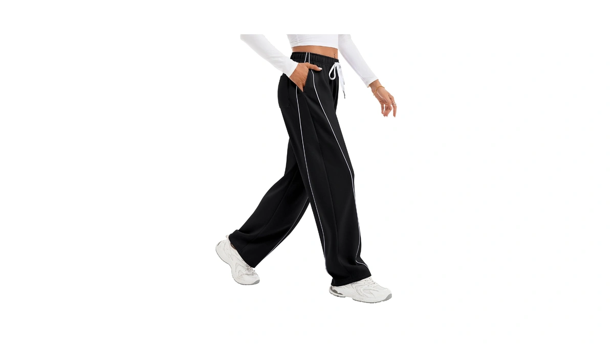 Ivir Womens Wide Leg Sweatpants Baggy Track P...