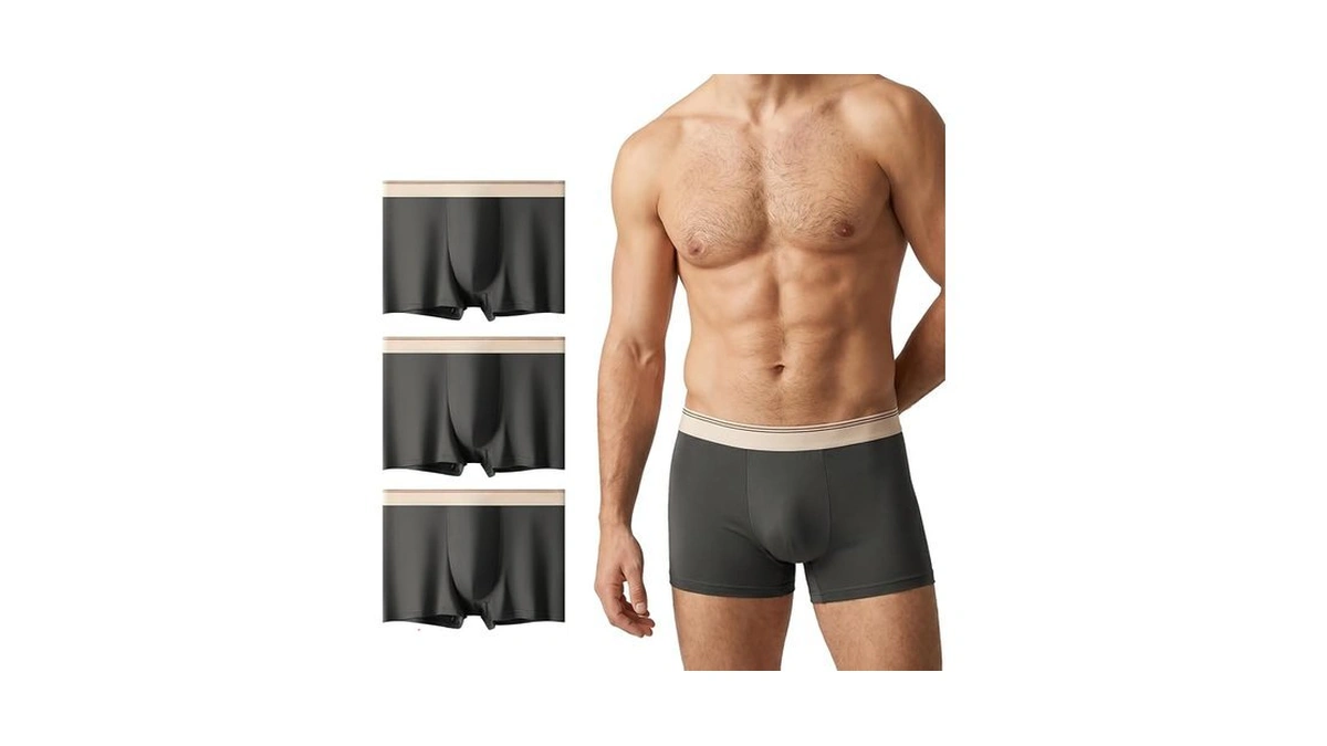 Men's Boxer Briefs 3 Pack Trunk Underwear No Pre-wash Needed