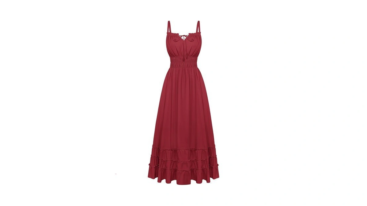 Scarlet Darkness Women's Summer Maxi Dress 2026 Boho Sleeveless Ruffle