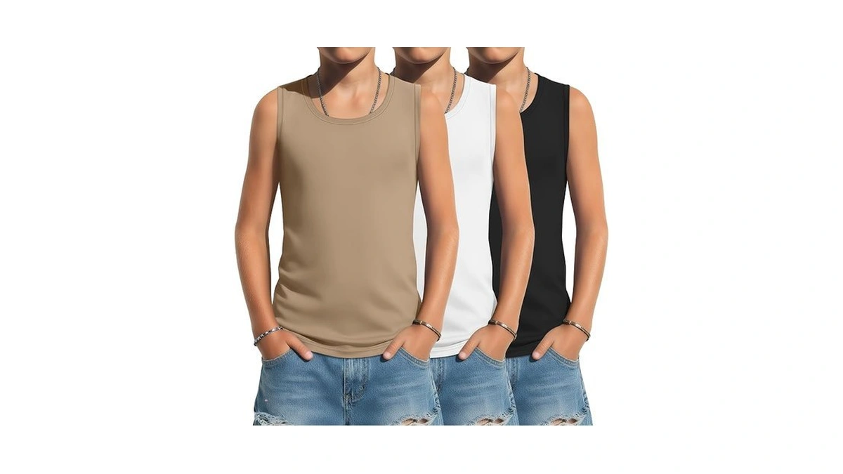 Oakgarden 3 Pack Boys Tank Tops Kids Sleeveless Summer T-shirts