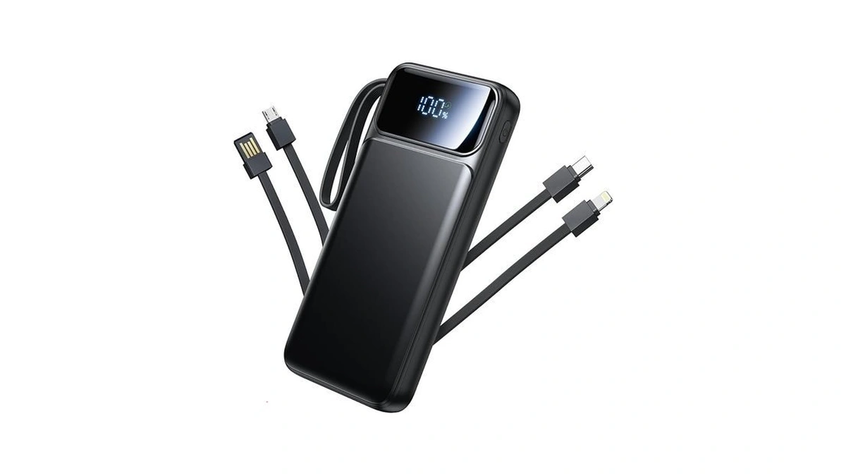 Power Bank, Portable Charger With Built In Cable 22.5w Fast