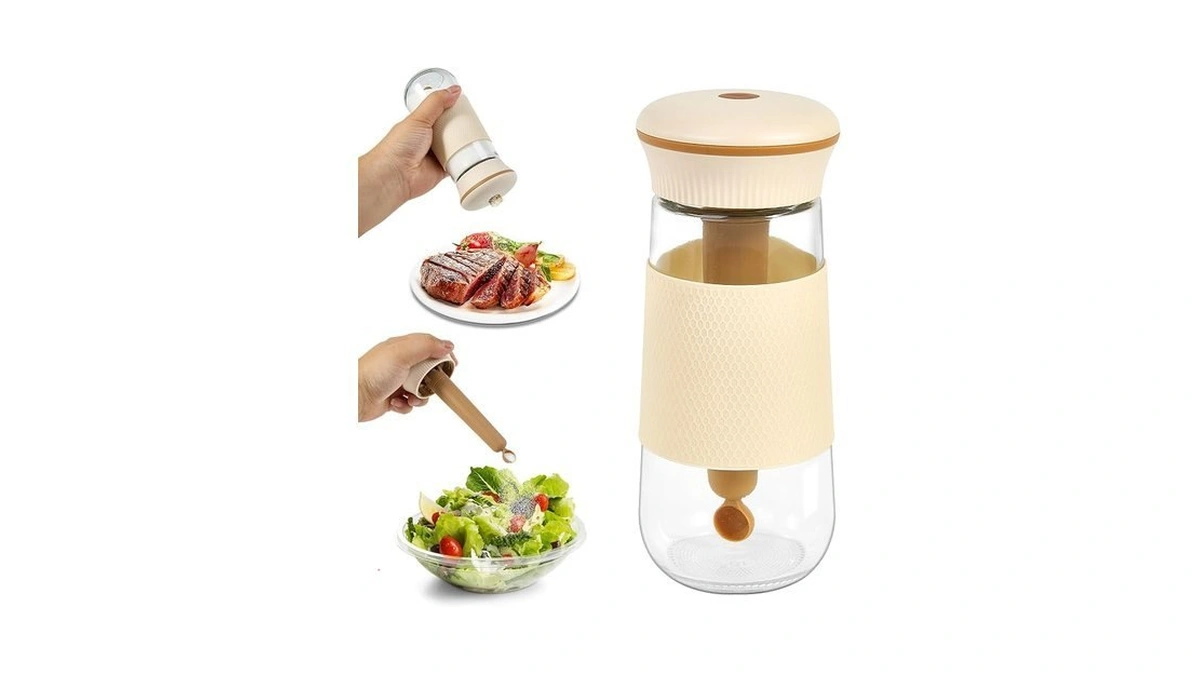 Lakumiqi 2-in-1 Salt Shaker, Glass Salt And Pepper Shakers Set