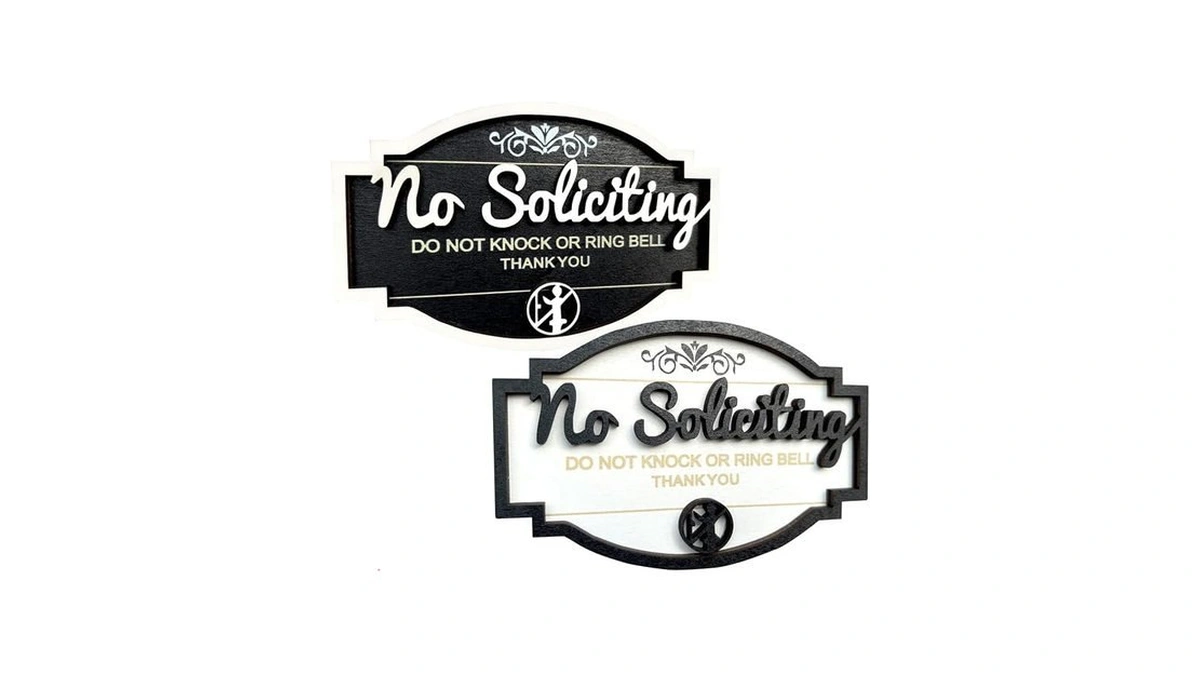 No Soliciting Sign For House, 2 Pcs Small Funny No