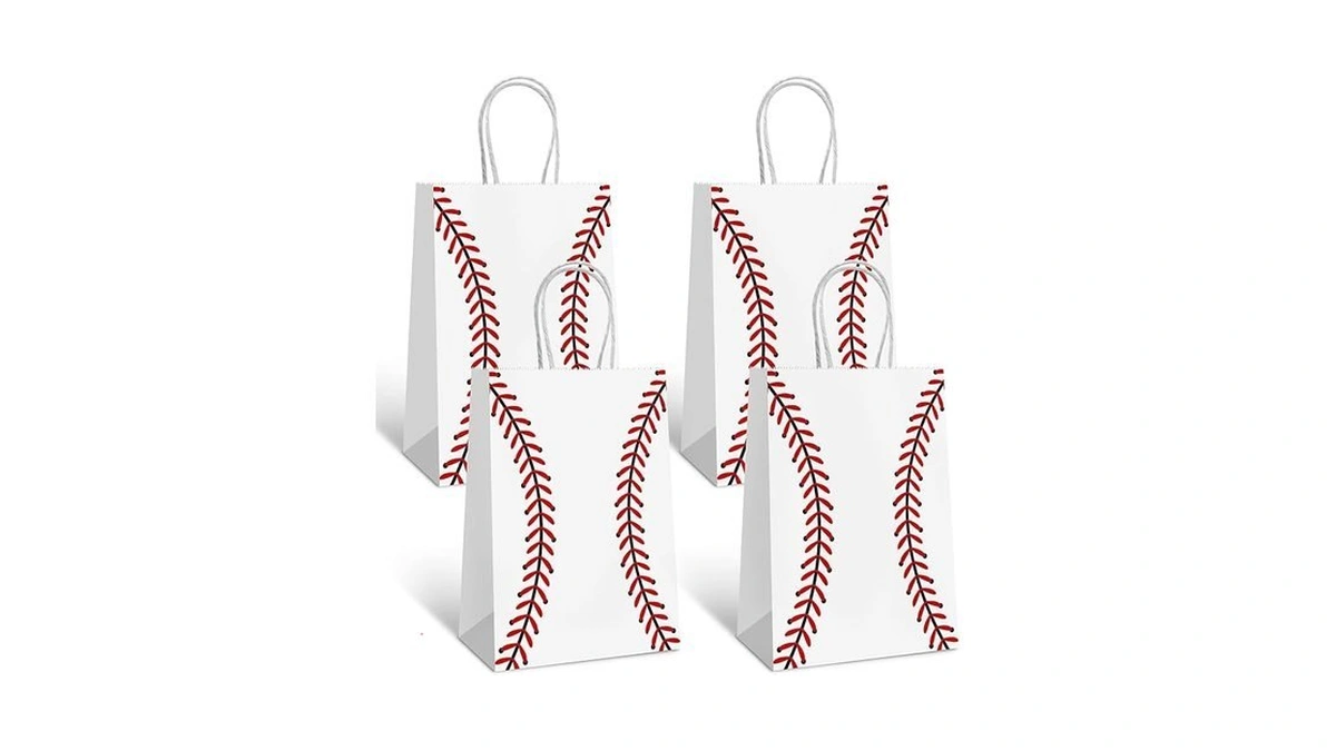 Rarapop Baseball Party Favors Gift Bags With Handle, 12 Pcs