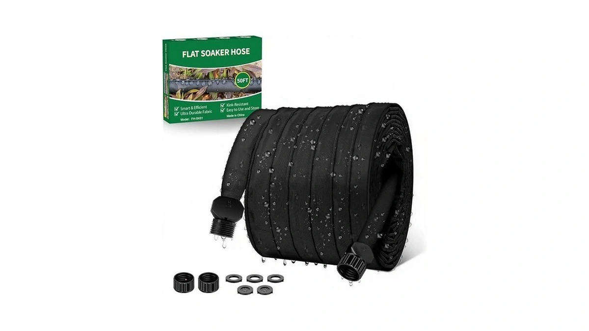 Tuzoc Soaker Hose 50 Ft, 1/2 Linkable Consistent Drip Irrigation