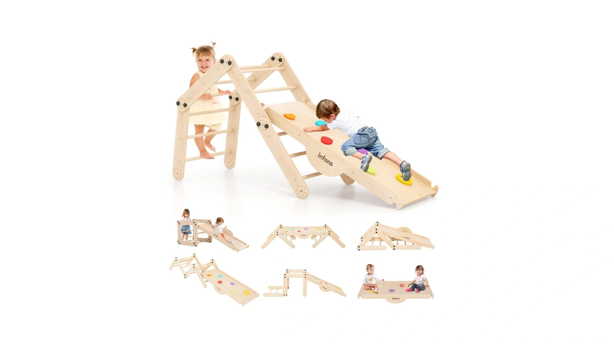 Infans 12 In 1 Climbing Toys For Toddlers, Upgrade Wooden