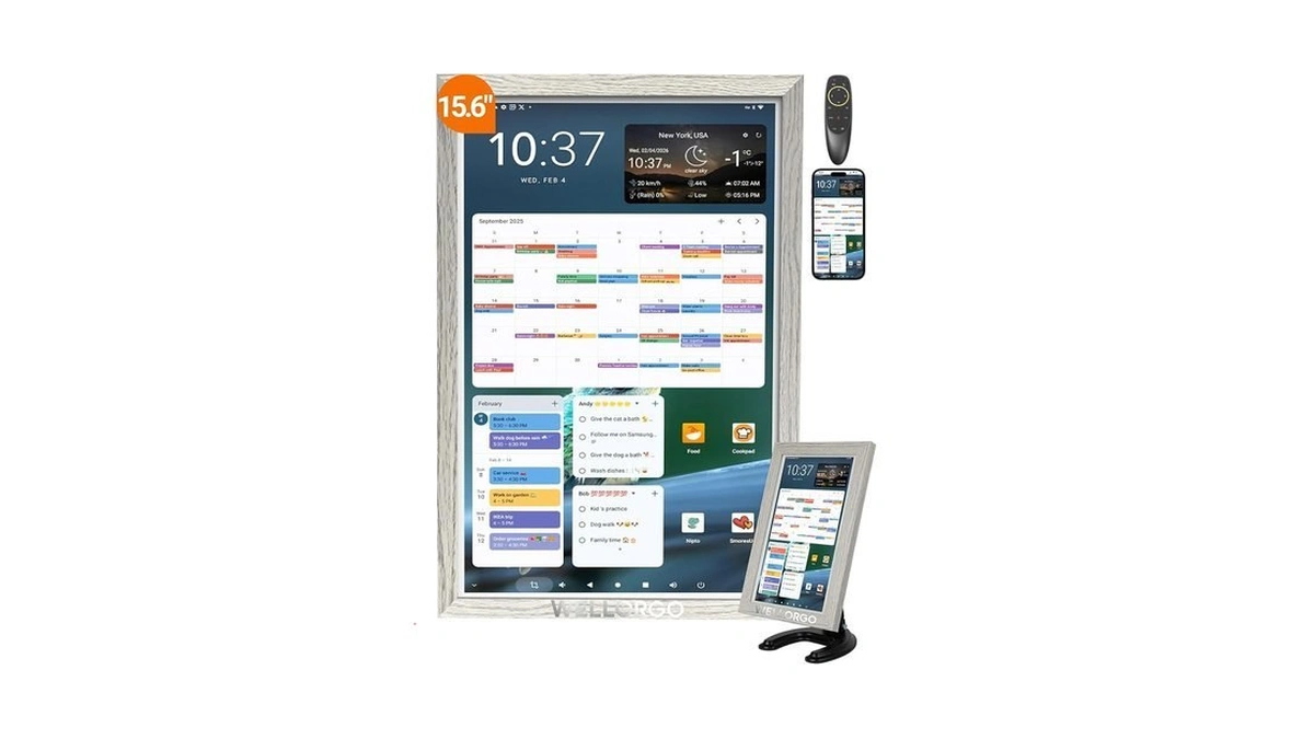 Wellorgo Smart Digital CalendarοΌ15.6β Smart Planner Touch Screen With Chores
