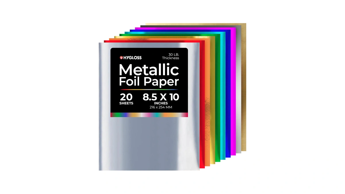 Hygloss Metallic Foil Paper - 20 Sheets 10 Assorted Metallic