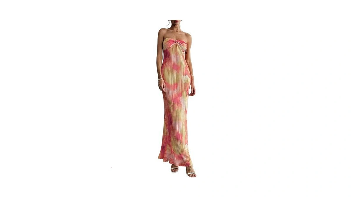 Soly Hux Women's Summer Floral Tube Dress Twist Front Strapless