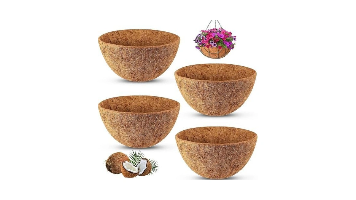 Remiawy Hanging Basket Coco Liners, Coconut Planter Basket Liners 4