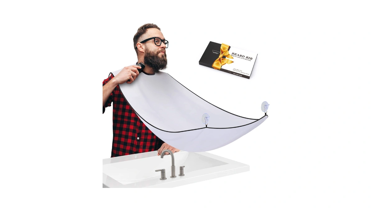 Hupbipy Beard Bib Apron Hair Catcher For Shaving Non-stick Shave