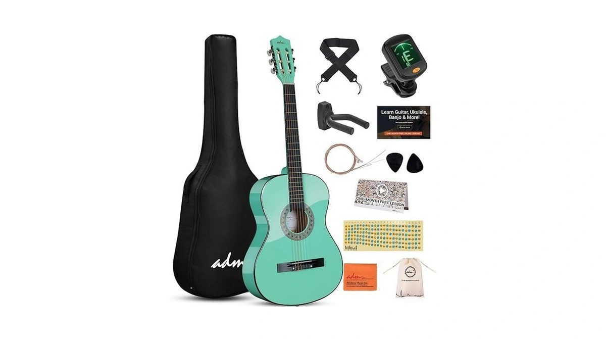 Adm Beginner Acoustic Classical Guitar 38 Inch Nylon Strings Wooden