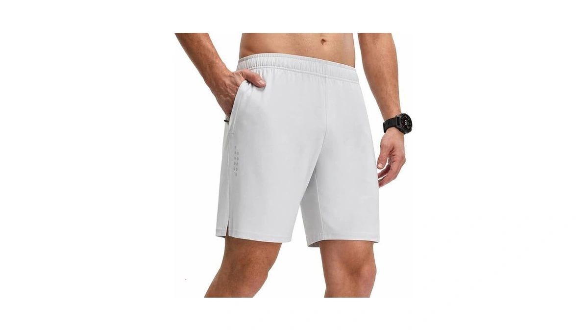 M Maelreg Men's Stretch Athletic Running Shorts With 4 Zipper