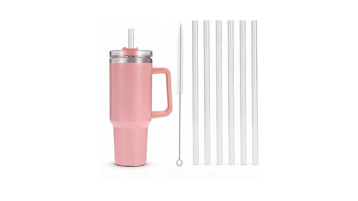 6 Pack Replacement Straws With Cleaning Brush Compatible Stanley 30