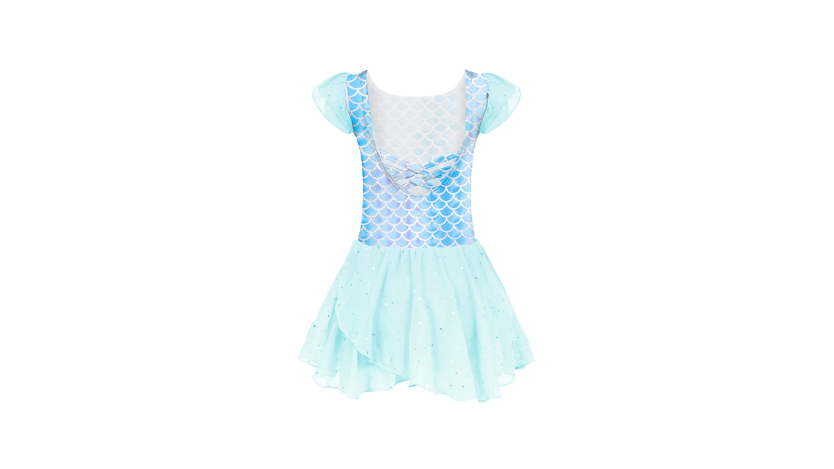 Arshiner Girls Ruffle Sleeve Ballet Dance Dress Crisscross Back Tutu