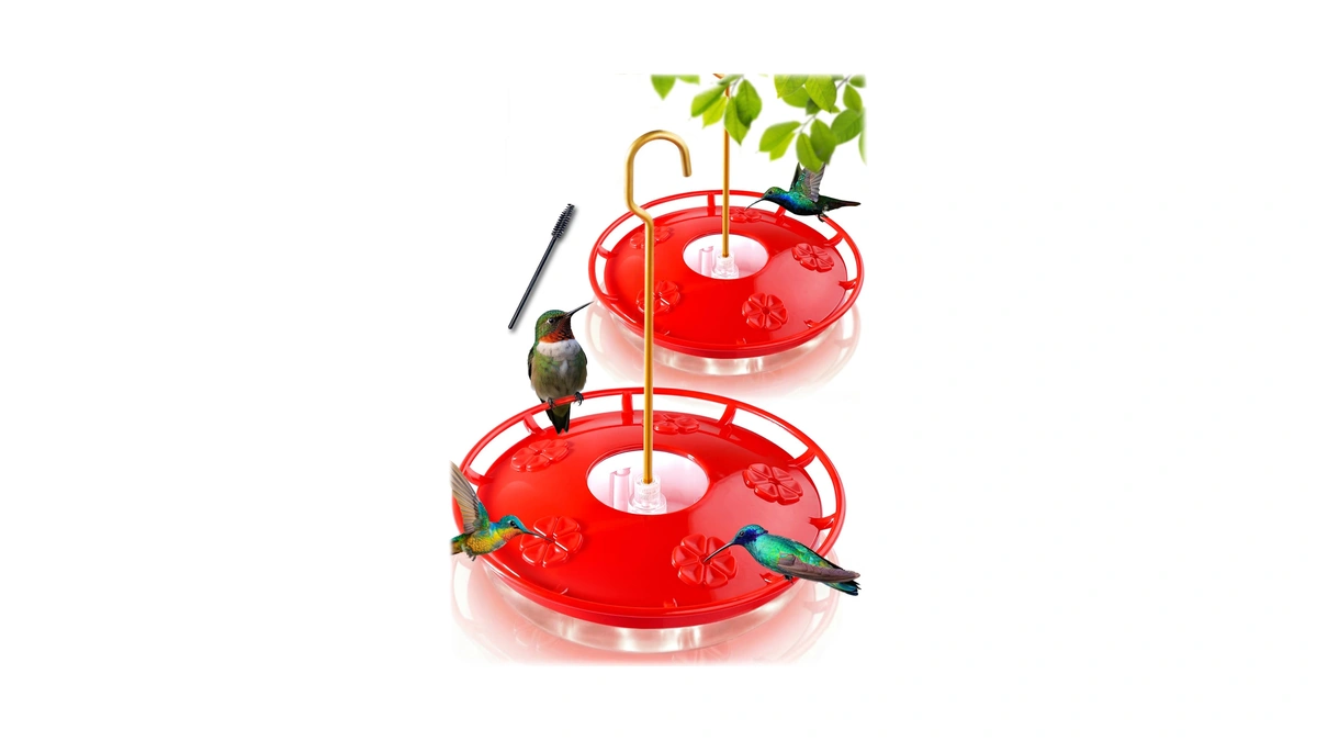 Ewonlife Hummingbird Feeders For Outdoors, 2 Pack 16 Oz Leak-proof