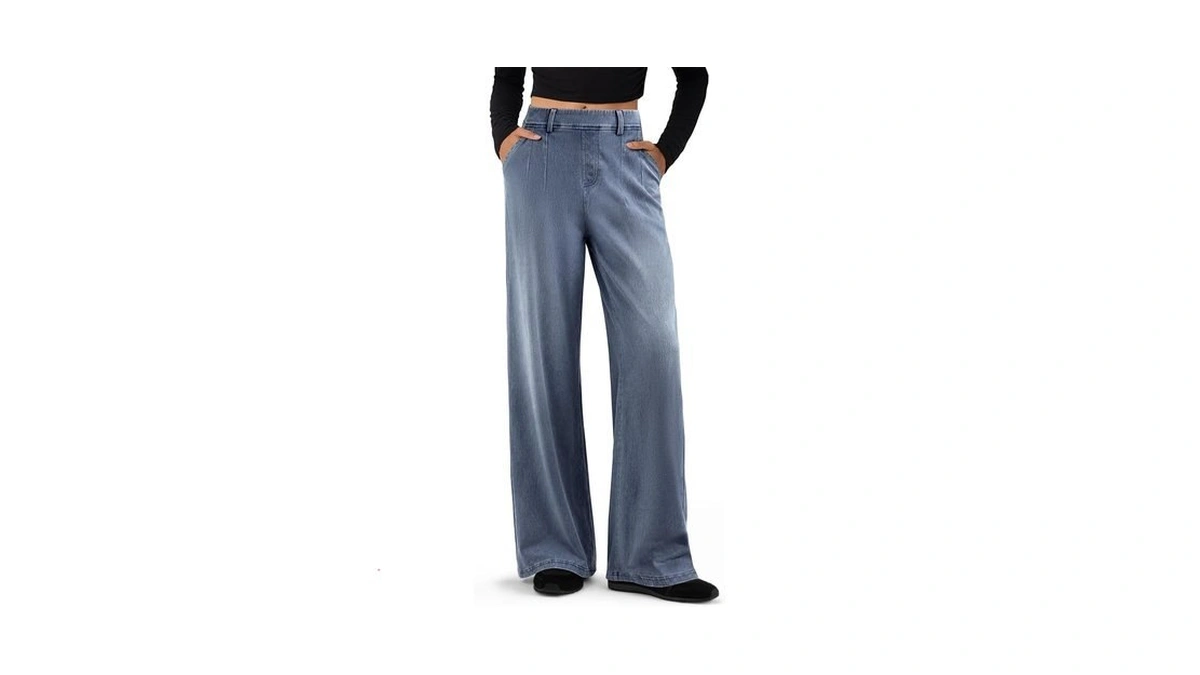 Dlooda Wide Leg Sweatpant Jeans For Women High Waisted Stretchy