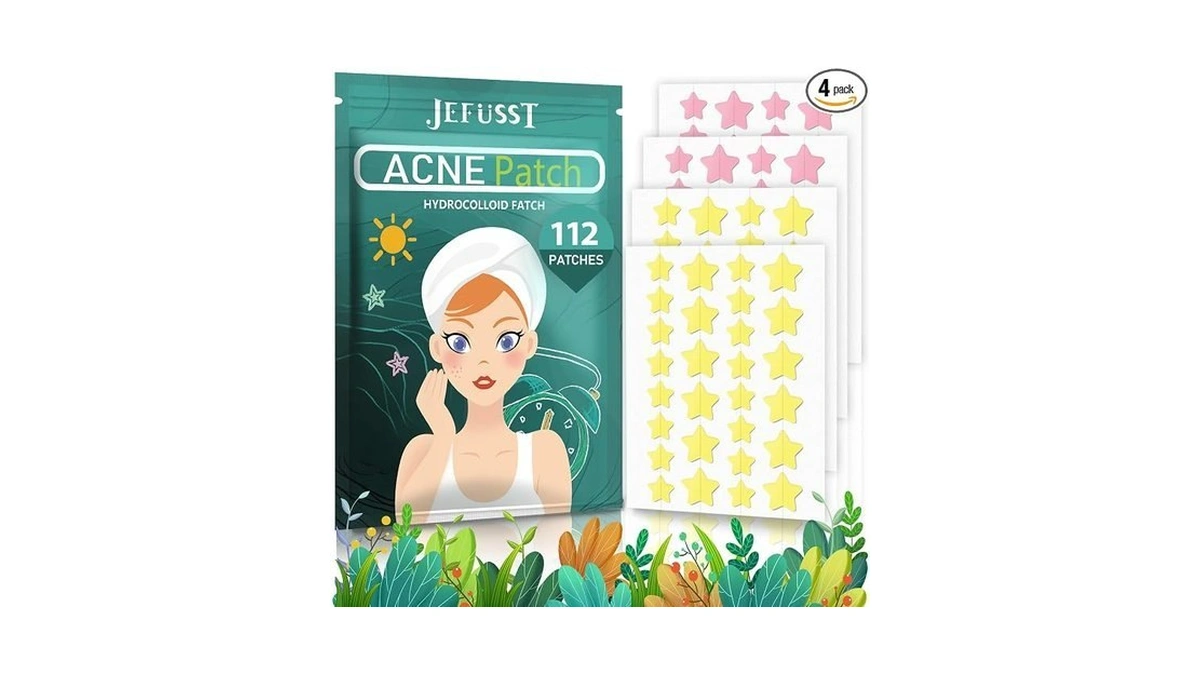 Jefusst Acne Pimple Patch 112 Counts, Invisible Hydrocolloid Yellow &