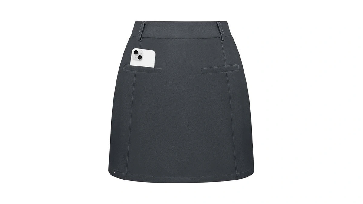 Kate Kasin Women Grey Mini Pencil Skirt With Shorts, Business