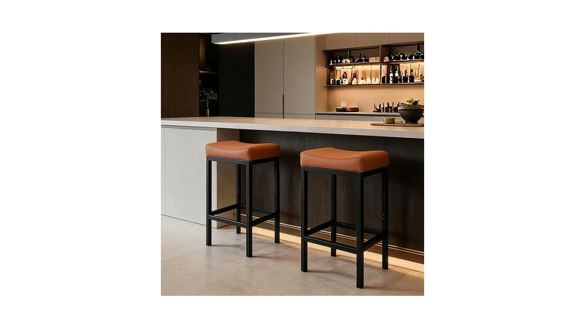 Zyffhylai Set Of 2 Backless Bar Stools 24 Inch, Modern