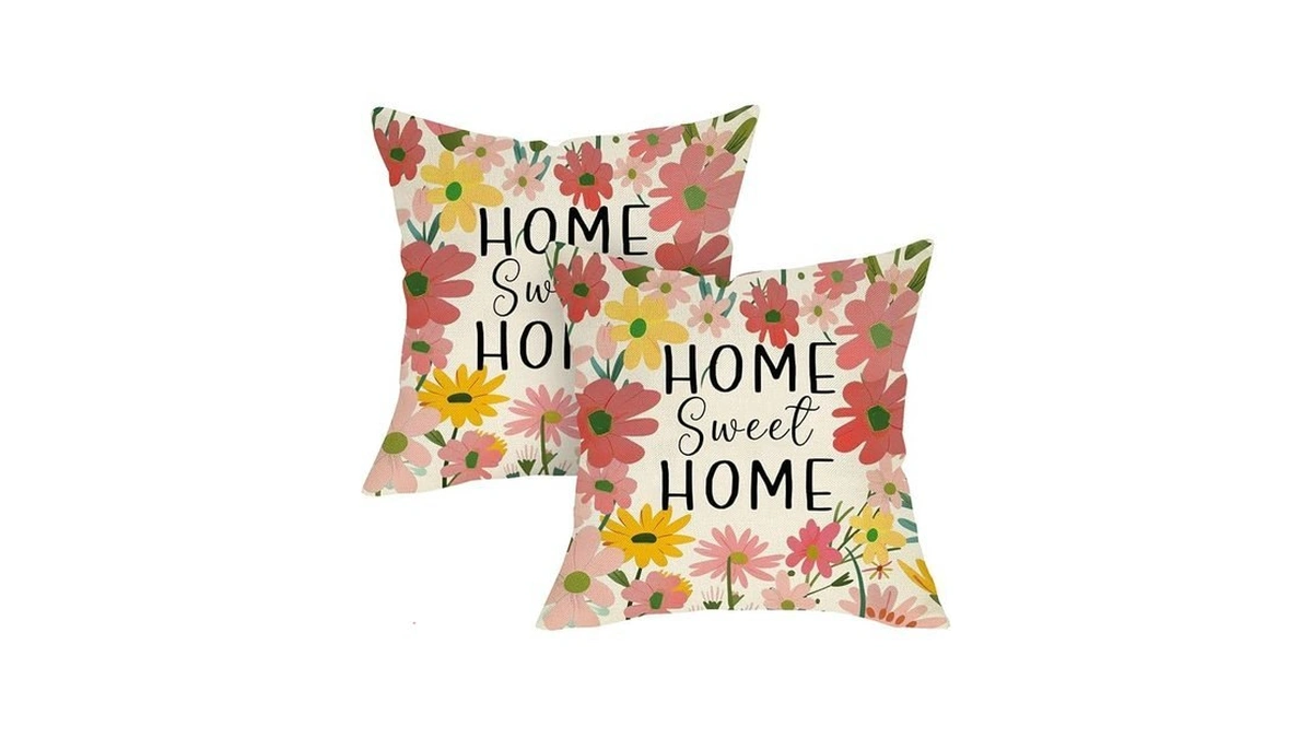 Fjfz Boho Home Sweet Home Floral Decorative Throw Pillow Covers