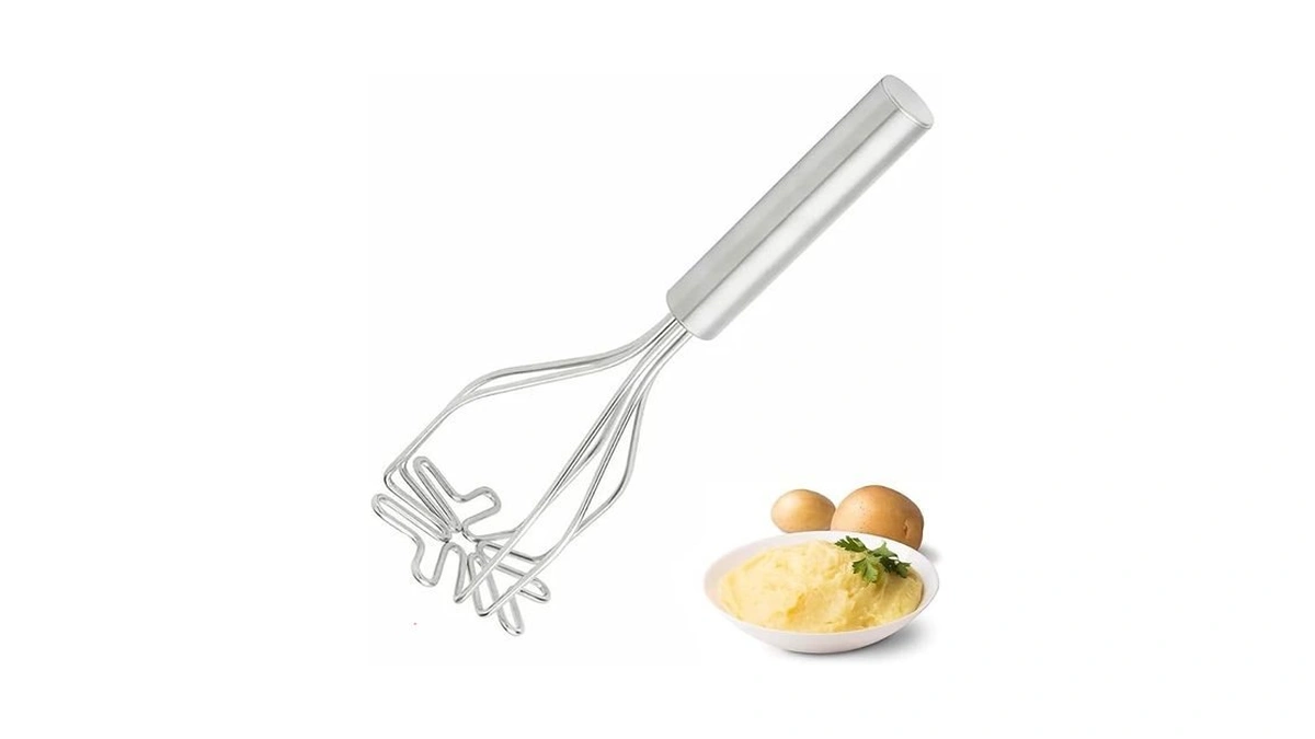 Potato Masher, Heavy Duty Stainless Steel Integrated Masher Kitchen Tool