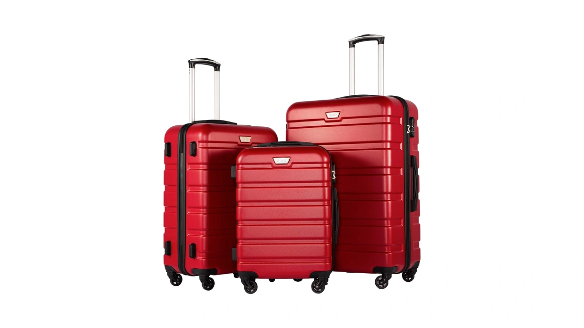 Coolife Luggage 3 Piece Set, Lightweight Durable Hardshell Suitcase Set