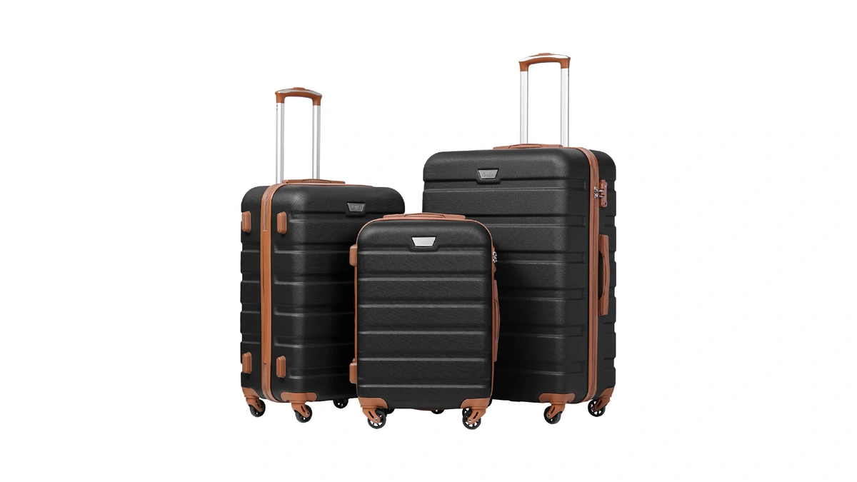 Coolife Luggage 3 Piece Set Suitcase Spinner Hardshell Lightweight Tsa