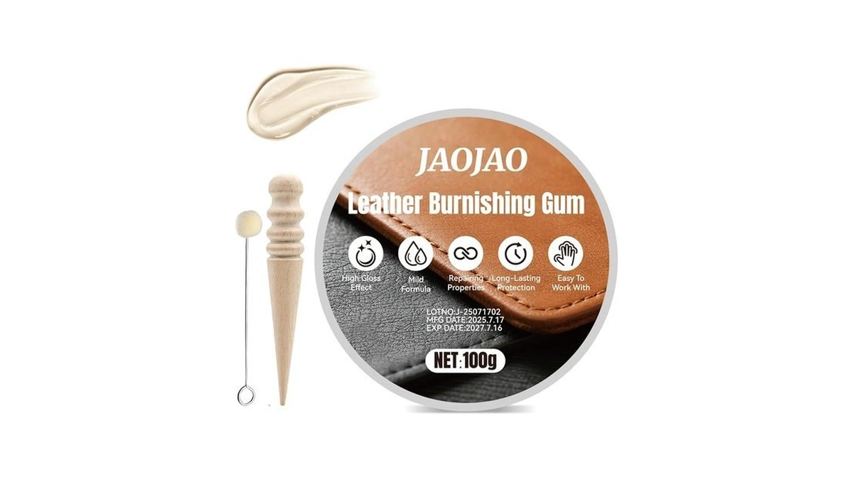 Jaojao Leather Edge Sealer, Burnishing Gum Leather Burnishing Tool, 100g