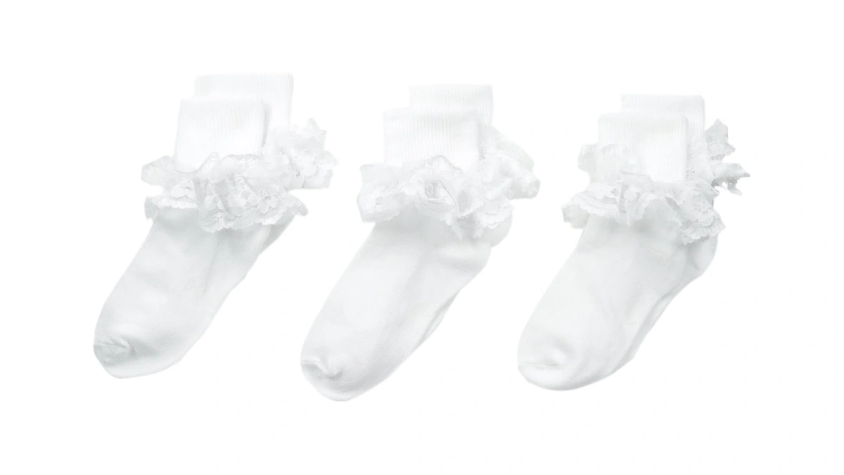 Jefferies Socks Big Girls' Dressy Lace Socks 3 Pair Pack,