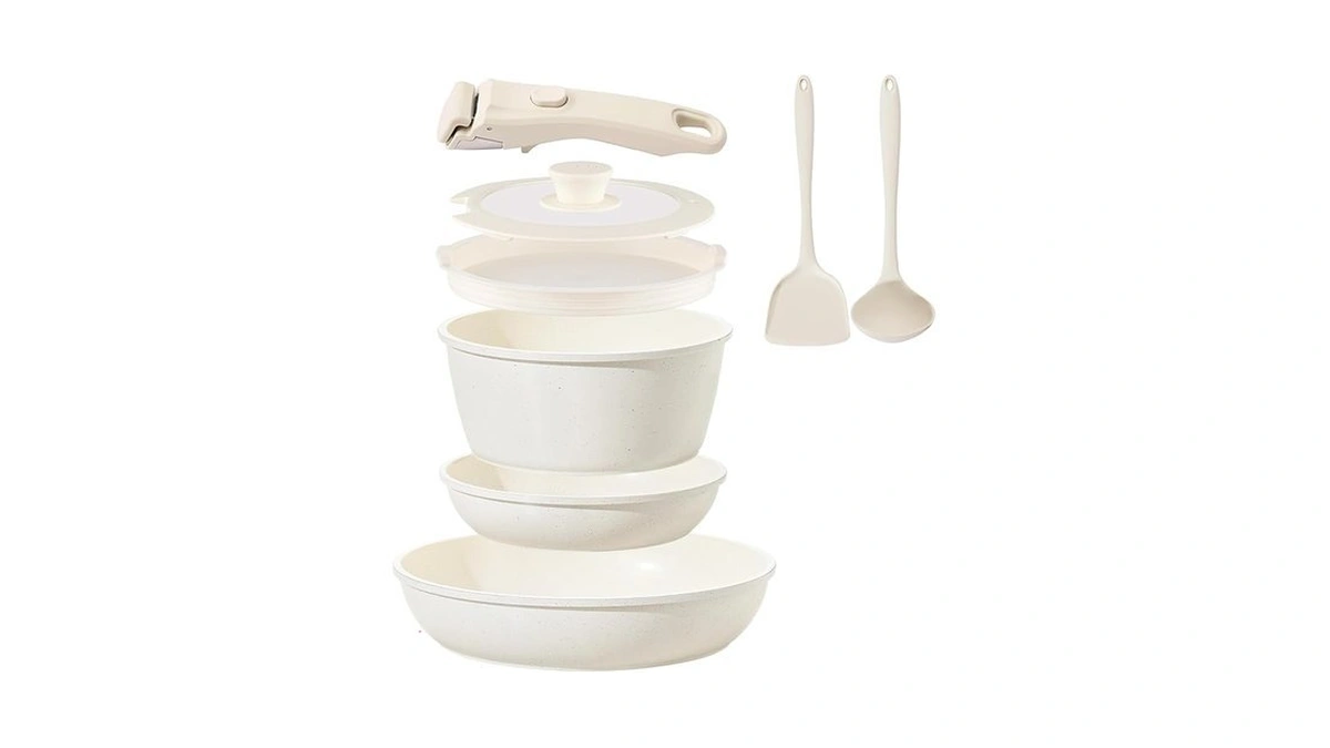 Ceramic Cookware Set Non Stick 8pcs Pots And Pans Set