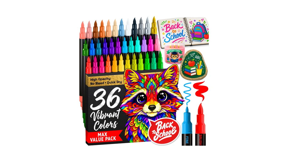 Artistro 36 Acrylic Paint Markers - Paint Pens For Drawing