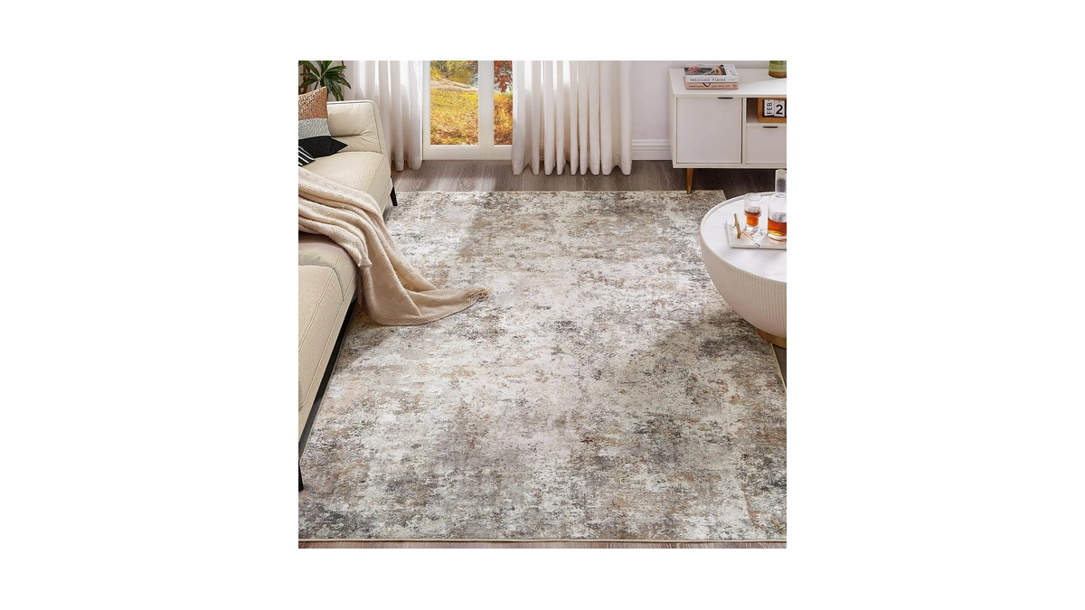 Uermei 8x10 Area Rug Living Room Rugs - Washable Neutral