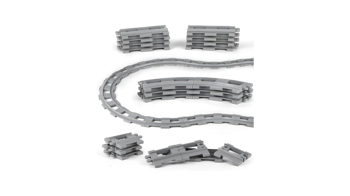 Finger Rock City Train Tracks Building Block Set With Curved
