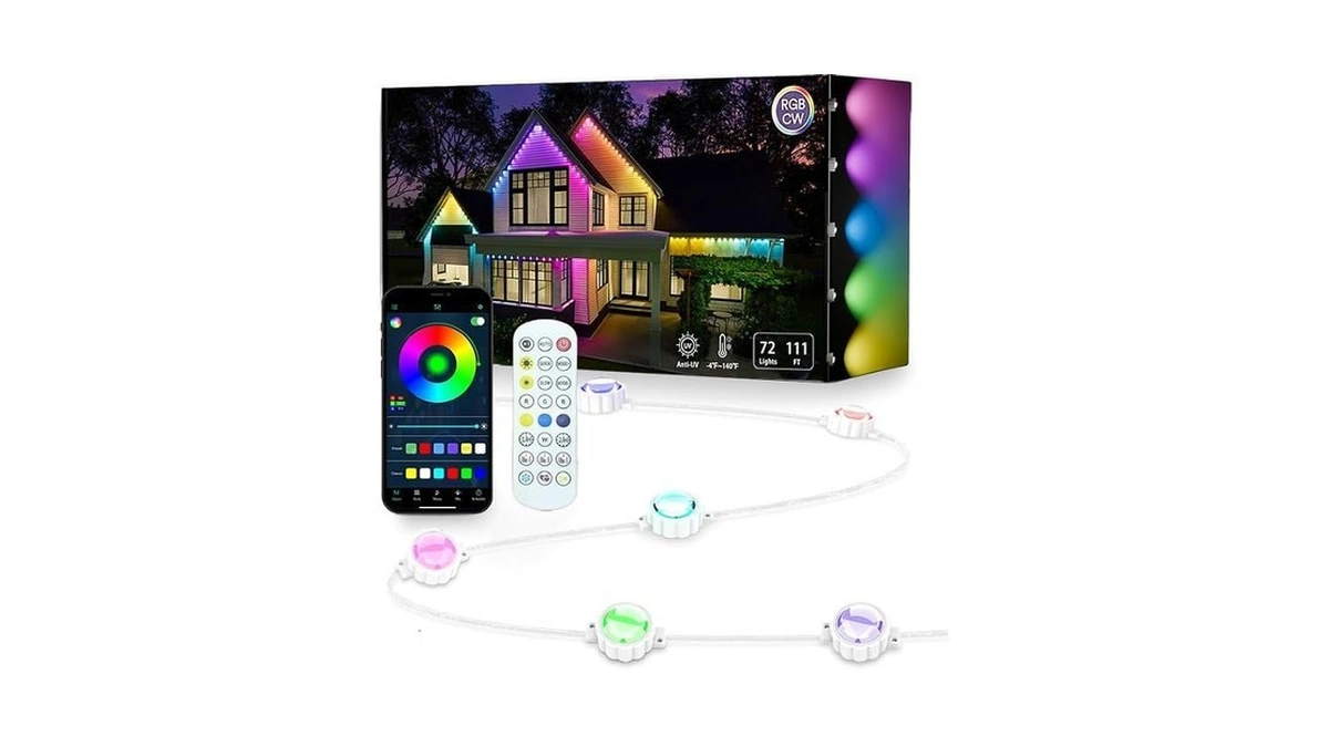 Takilar Smart Outdoor Christmas Lights, 36 Led, 54 Scene Modes,
