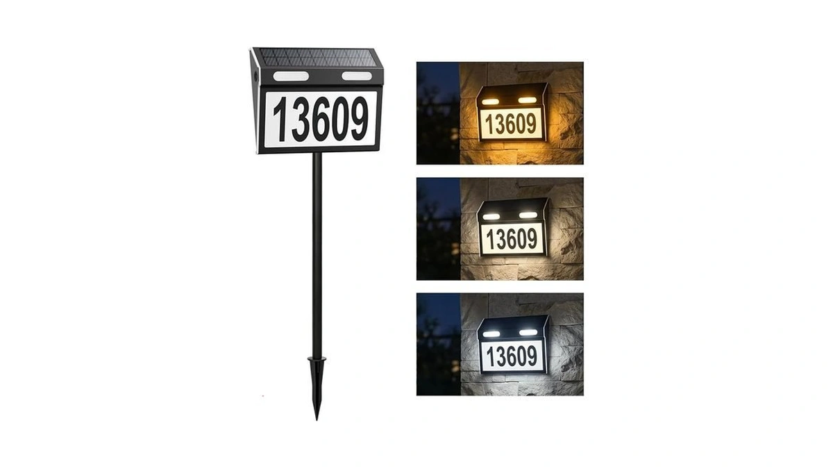 Brightown Solar House Number For Outside Address Signs - Stainless