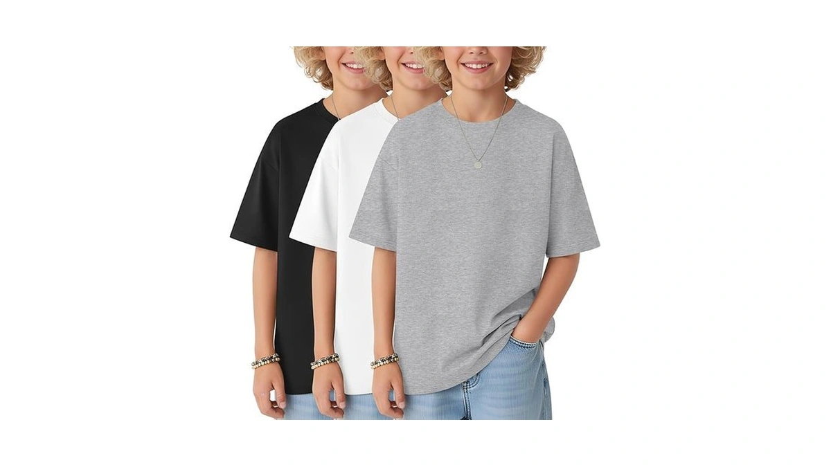 Lessonzoo 3 Pack Kids Unisex T-shirts Boys Girls Short Sleeve