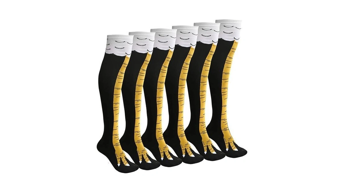 Abnaok 3-pack Novelty Funny Chicken Leg Socks For Women Men
