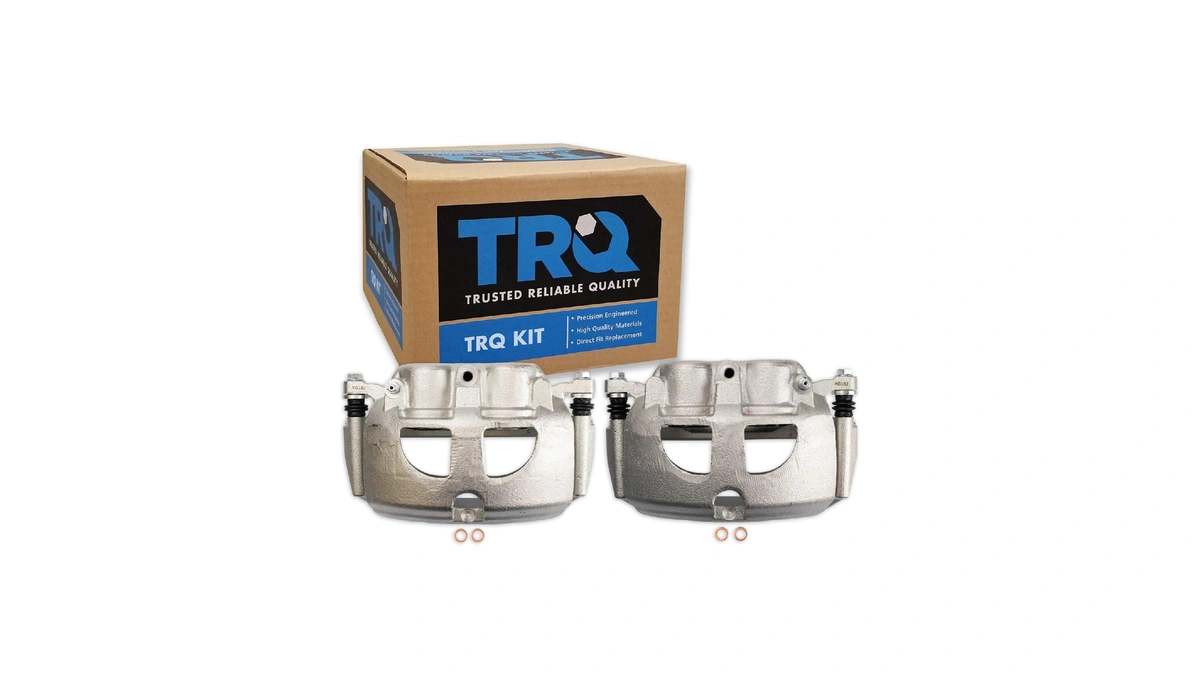 Trq Rear Brake Caliper Set Zinc Coated Brackets Hardware Compatible