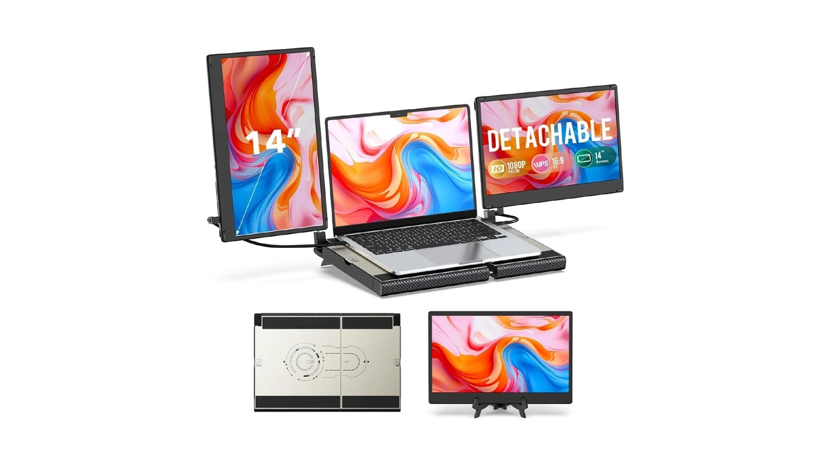 Uk Bonitoys Laptop Screen Extender, 14" Fhd 1080p Laptop Monitor
