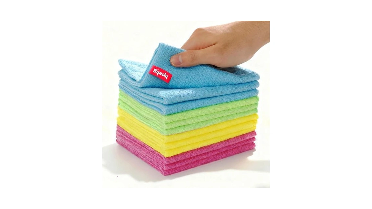 Byesly 12-pack Microfiber Cleaning Cloth, 11.5x11.5 Microfiber Towels For Cars,