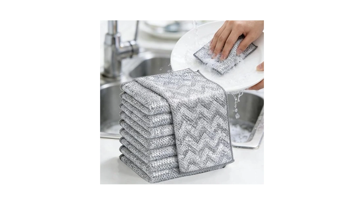 7 Pack Metal Dish Cloth, Non Scratch & Odor Steel