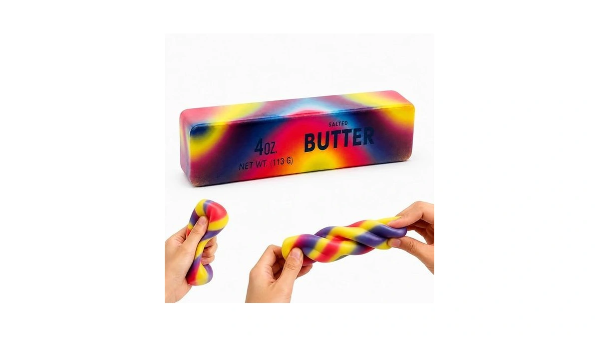 Rainbow Butter Squishy Toys Set Of 1, Cute Butter Squishy