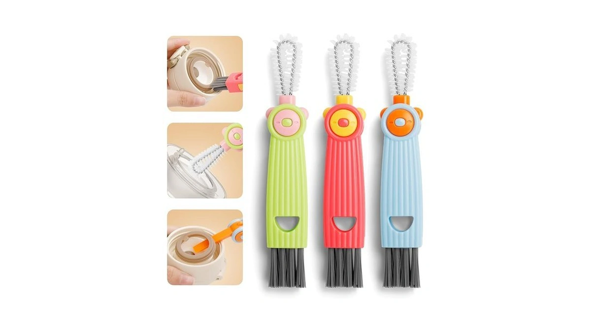 3 In 1 Cup Lid Gap Cleaning Brush Set, Multifunctional